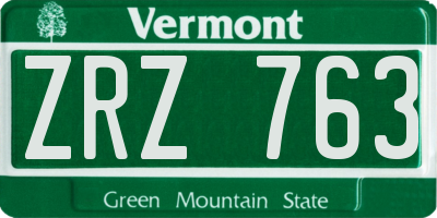 VT license plate ZRZ763