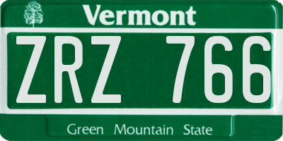 VT license plate ZRZ766