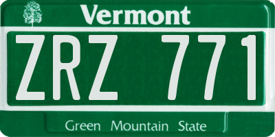 VT license plate ZRZ771