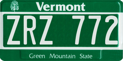 VT license plate ZRZ772