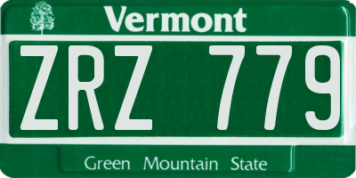 VT license plate ZRZ779