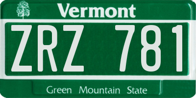 VT license plate ZRZ781