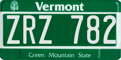VT license plate ZRZ782