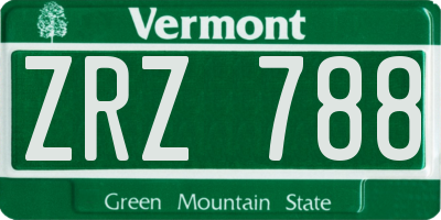 VT license plate ZRZ788