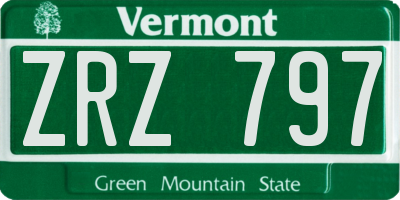 VT license plate ZRZ797