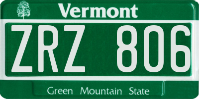 VT license plate ZRZ806