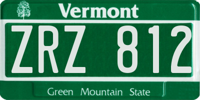 VT license plate ZRZ812