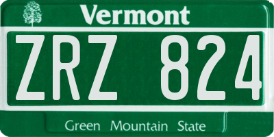 VT license plate ZRZ824