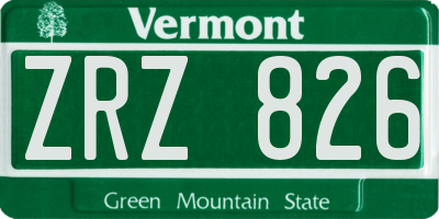 VT license plate ZRZ826