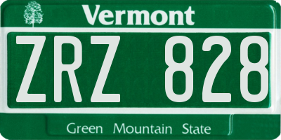 VT license plate ZRZ828