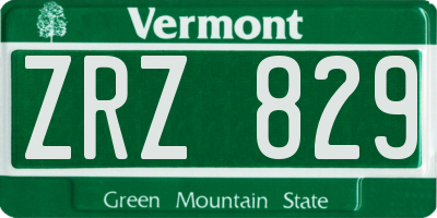 VT license plate ZRZ829