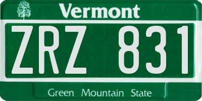 VT license plate ZRZ831