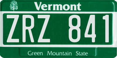 VT license plate ZRZ841