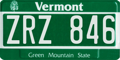 VT license plate ZRZ846