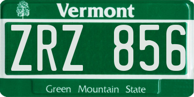 VT license plate ZRZ856