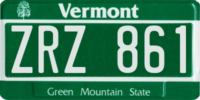 VT license plate ZRZ861