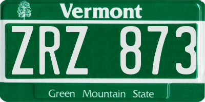 VT license plate ZRZ873