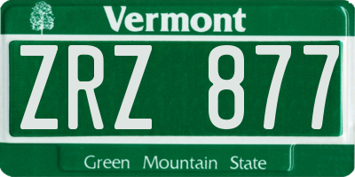 VT license plate ZRZ877