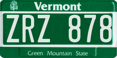 VT license plate ZRZ878