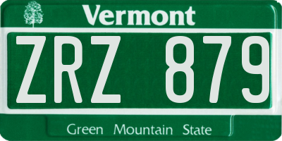 VT license plate ZRZ879