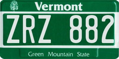 VT license plate ZRZ882