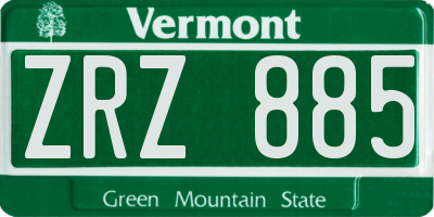 VT license plate ZRZ885