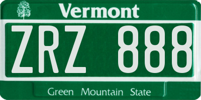 VT license plate ZRZ888