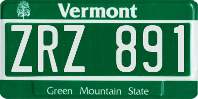 VT license plate ZRZ891