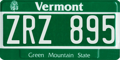 VT license plate ZRZ895