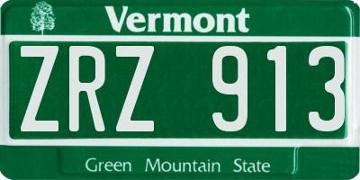 VT license plate ZRZ913