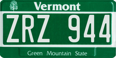 VT license plate ZRZ944