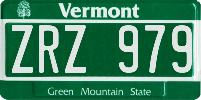 VT license plate ZRZ979