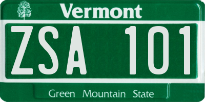 VT license plate ZSA101
