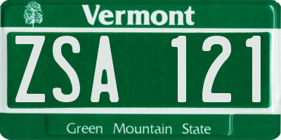 VT license plate ZSA121