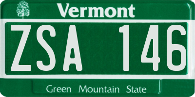 VT license plate ZSA146