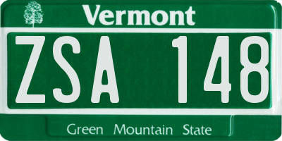 VT license plate ZSA148