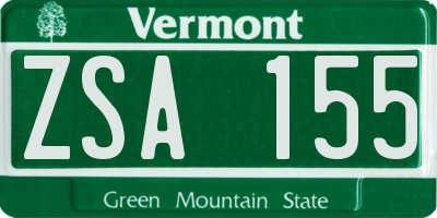 VT license plate ZSA155