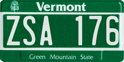 VT license plate ZSA176