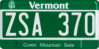 VT license plate ZSA370