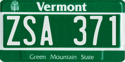 VT license plate ZSA371