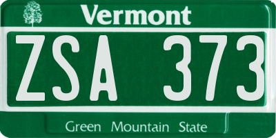 VT license plate ZSA373