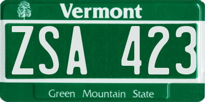 VT license plate ZSA423