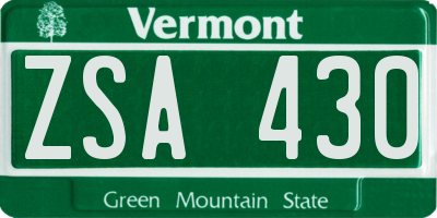 VT license plate ZSA430