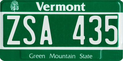 VT license plate ZSA435