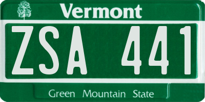 VT license plate ZSA441