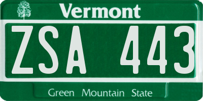 VT license plate ZSA443
