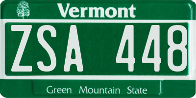 VT license plate ZSA448