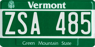 VT license plate ZSA485
