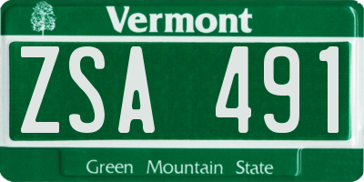 VT license plate ZSA491