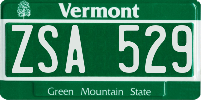 VT license plate ZSA529